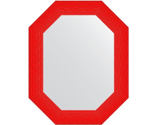 Зеркало Evoform Polygon 76х61 в багетной раме - Красная волна 89 мм