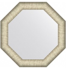 Зеркало Evoform Octagon 50x50 в багетной раме - Брашированное серебро 59 мм