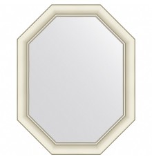 Зеркало Evoform Octagon 71x56 в багетной раме - Белый с серебром 60 мм