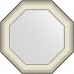 Зеркало Evoform Octagon 54x54 в багетной раме - Белая кожа с хромом 78 мм
