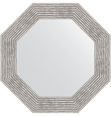 Зеркало Evoform Octagon 61х61 в багетной раме - Волна хром 90 мм