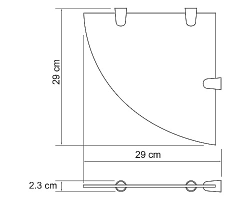 Стеклянная полка WasserKRAFT K-533PG угловая Золото глянцевое