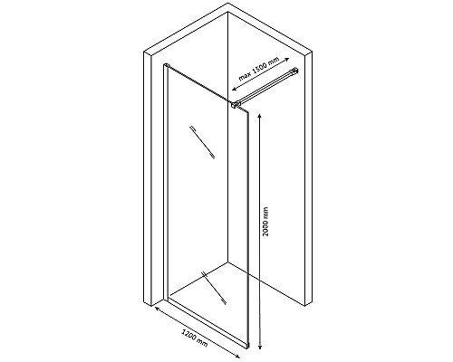 Душевая перегородка Berges Sky Black 120х200 064006 профиль Черный матовый стекло прозрачное