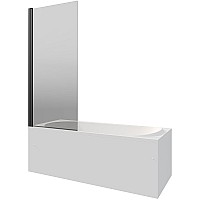 Шторка на ванну Berges River S Black 80х145 065016 профиль Черный матовый стекло тонированное