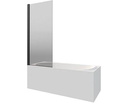 Шторка на ванну Berges River S Black 80х145 065016 профиль Черный матовый стекло тонированное