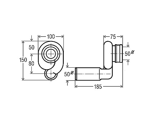 Сифон для писсуара Viega 492465 с манжетным уплотнением и гидрозатвором Желтый