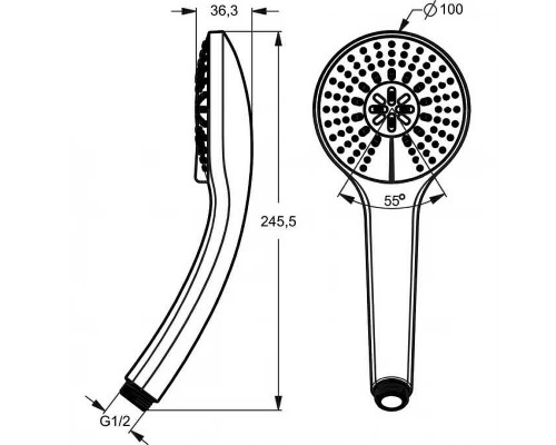 Ручной душ Ideal Standard Ideal Rain Soft B9403AA Хром