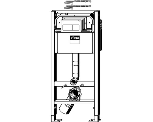 Инсталляция Viega Prevista Dry 792 848 для подвесных унитазов с клавишей смыва Хром