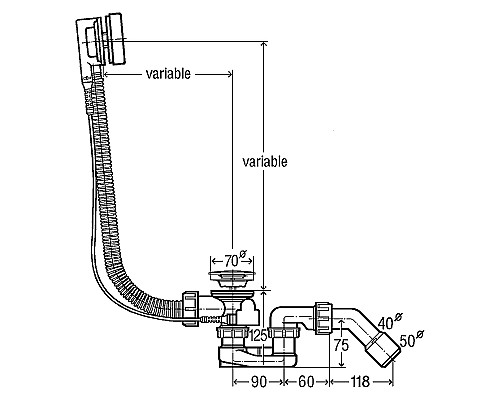Слив-перелив Viega Simplex 595678 полуавтомат Хром