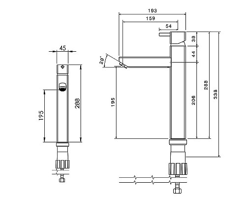 Смеситель для раковины Shouder Unique 0170304 Хром