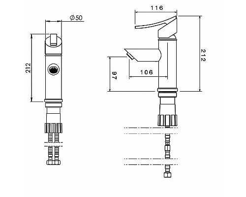 Смеситель для раковины Shouder Tenso 0090204 Хром Смеситель для раковины Shouder Tenso 0090204 Хром