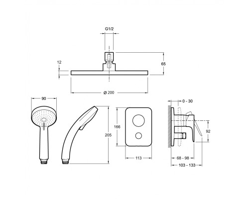 Душевая система Jacob Delafon Modulo E30759-CP Хром