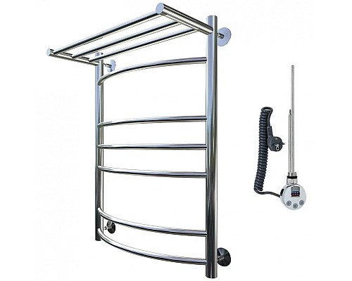 Электрический полотенцесушитель Тругор Приоритет 3 элТЭН 80x50 с полкой Хром