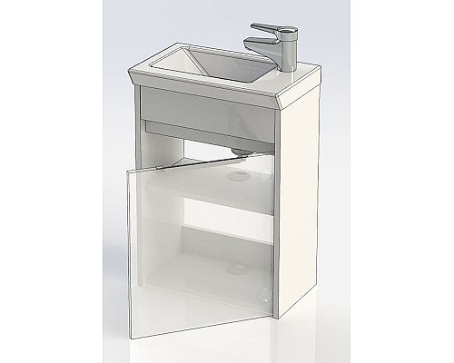 Тумба с раковиной Aquanet Дувр 45 213041 подвесная Белая