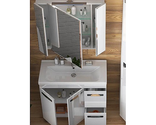 Тумба под раковину Vigo Plaza 80 tn.PLA.MIR.80.2D.2Y Белая