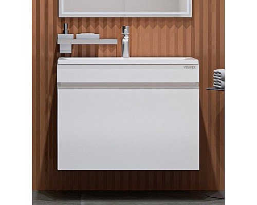 Тумба под раковину Velvex Pulsus 70 tp.PUL.PUL.70.1Y подвесная Белая глянцевая
