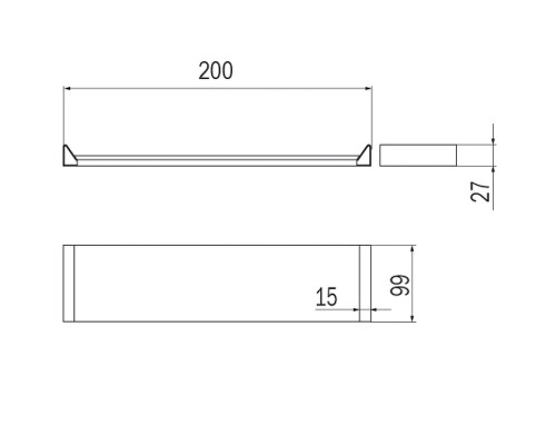 Модуль полки Inda Indissima Barra A8809NNS Брашированная нержавеющая сталь