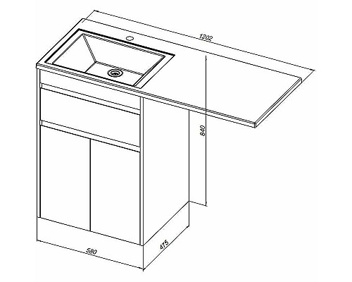 Тумба с раковиной Aquanet Токио 120 R 239210 Белая