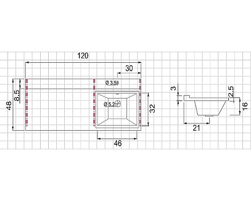 Тумба с раковиной Aquanet Токио 120 R 239213 подвесная Белая