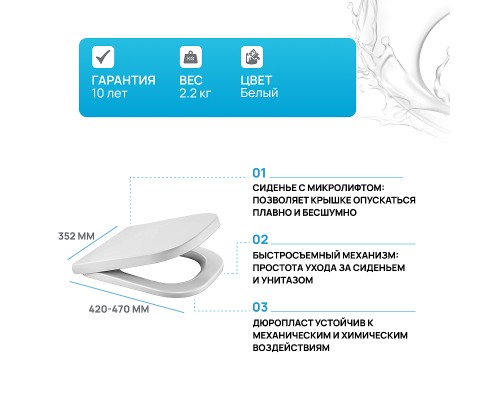 Сиденье для унитаза Berges Gap SO Белое с микролифтом