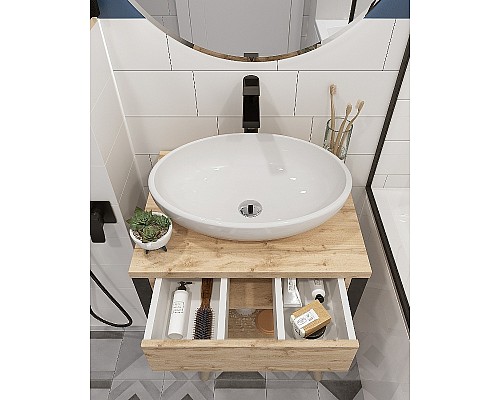 Тумба под раковину 1MarKa Grunge Loft 60П Ц0000001580 подвесная Дуб вотан