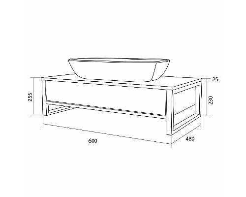 Тумба под раковину 1MarKa Grunge Loft 60П Ц0000001580 подвесная Дуб вотан