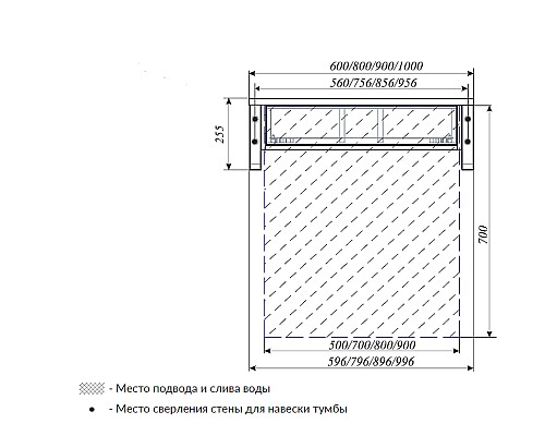Тумба под раковину 1MarKa Grunge Loft 60П Ц0000001580 подвесная Дуб вотан