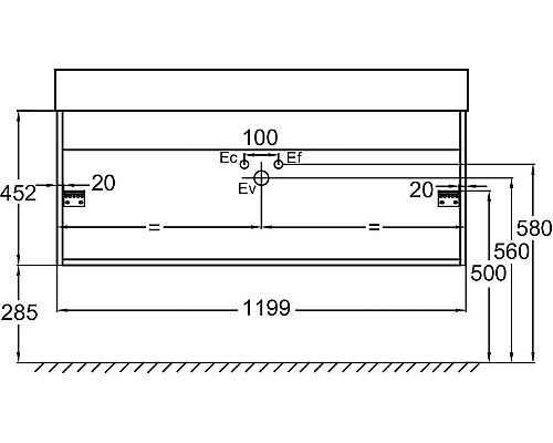 Тумба под раковину Jacob Delafon Vivienne 120 EB1509-E52-N18 подвесная Белая Дуб табак