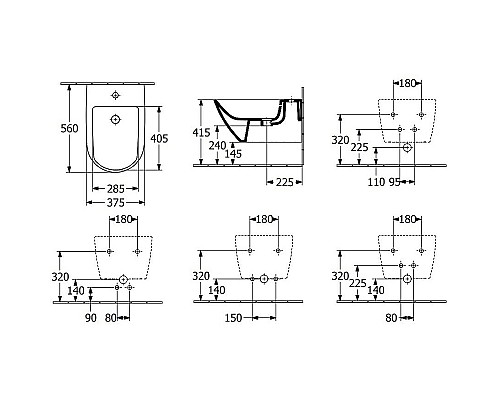 Биде Villeroy&Boch Subway 3.0 44700001 подвесное Альпийский белый