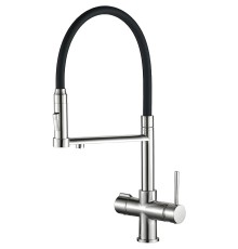 Смеситель для кухни ZorG Steel Hammer Сатин Черный