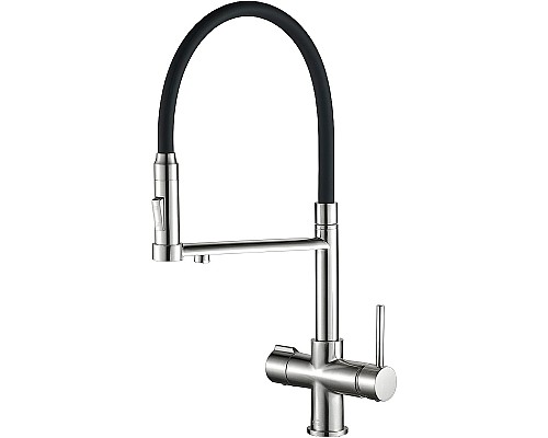 Смеситель для кухни ZorG Steel Hammer SH 2003 SATIN Сатин Черный