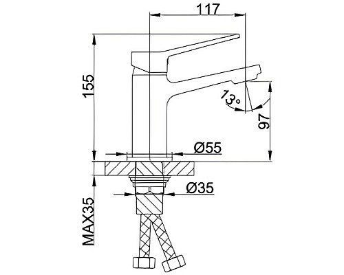 Смеситель для раковины Frap H62 F1062 Черный матовый Смеситель для раковины Frap H62 F1062 Черный матовый