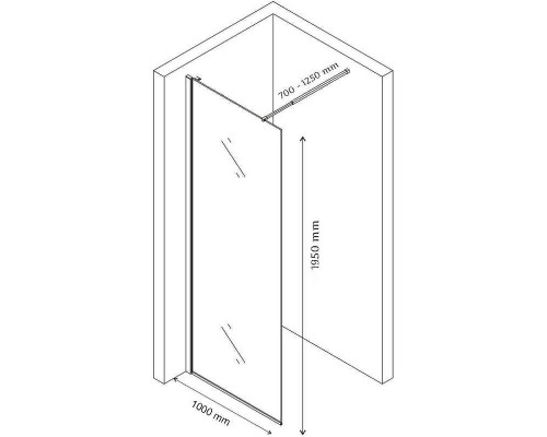 Душевая перегородка Ceruttispa Muza 100x100 T100 профиль Черный стекло прозрачное
