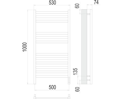 Электрический полотенцесушитель Terminus Енисей П12 500х1000 4670078526250 Хром