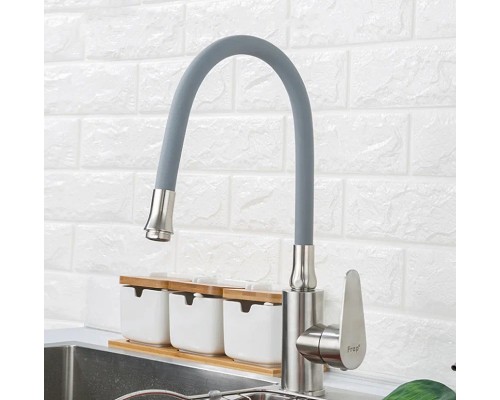 Смеситель для кухни Frap H48 F4448 Сатин Серый