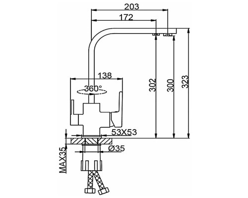 Смеситель для кухни Frap H60 F4360 Хром