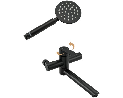 Смеситель для ванны Frap H801 F32801-6 универсальный Черный матовый