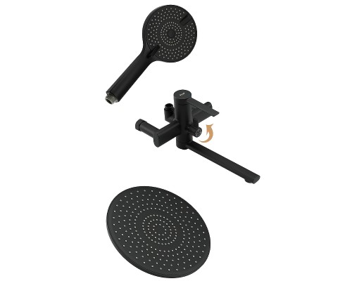 Душевая система Frap H67-6 F2467-6 Черная матовая