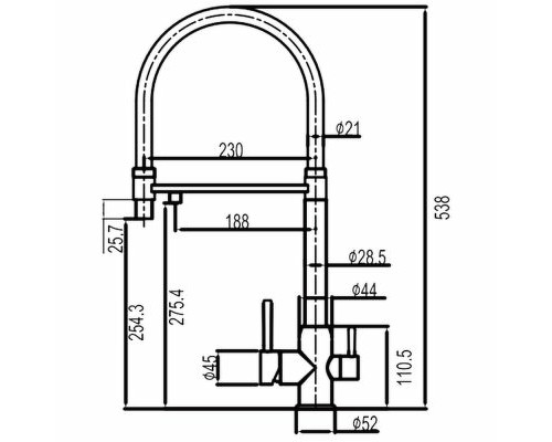 Смеситель для кухни Gappo G4399-5 Нержавеющая сталь Серый