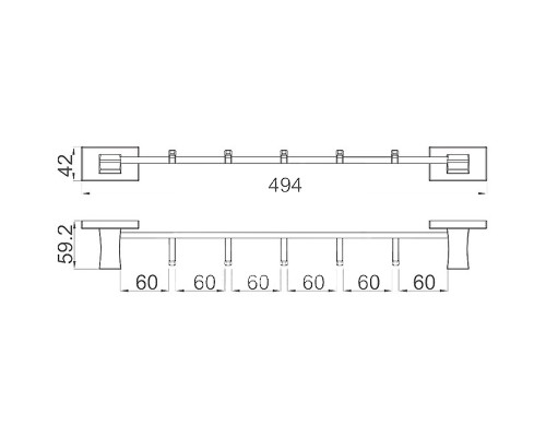 Вешалка для полотенец Gappo G0716-50 Хром