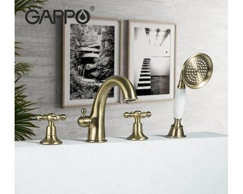 Смеситель на борт ванны Gappo G89-4 Бронза