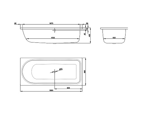 Стальная ванна Bette Ocean 180х80 R 8857-000 без антискользящего покрытия