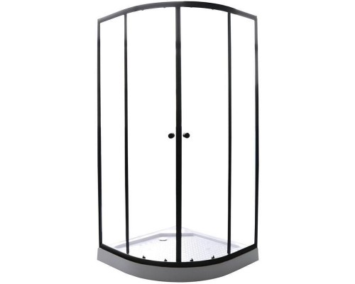 Душевой уголок Parly 90x90 ZE911B профиль Черный стекло прозрачное