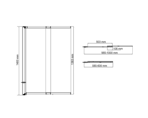 Шторка на ванну WasserKRAFT Main 100 41S02-100RM профиль Хром стекло матовое