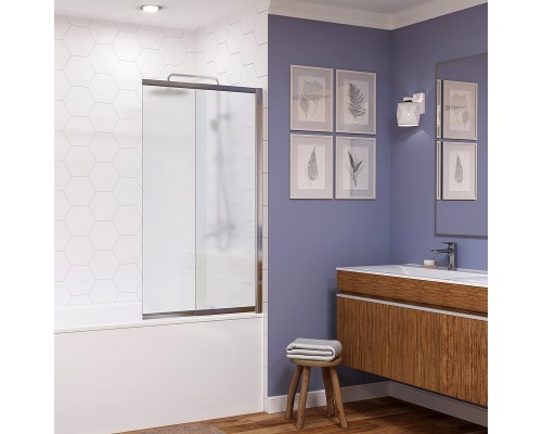 Шторка на ванну WasserKRAFT Main 100 41S02-100RM профиль Хром стекло матовое