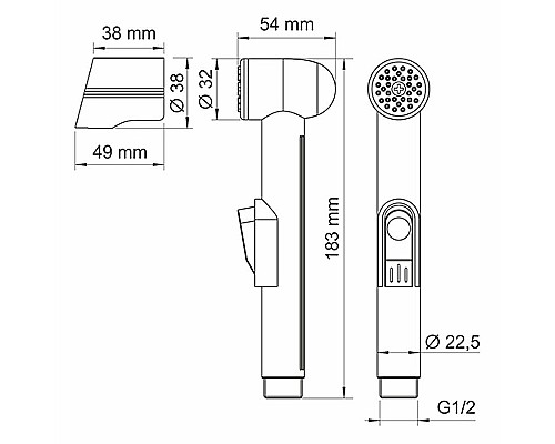 Гигиенический душ со смесителем WasserKRAFT А85056 Белый матовый