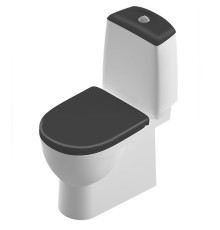 Унитаз Sanita Luxe Best Luxe SL DM Black WC.CC/Best/2-DM/BLK.G/S1 Белый с бачком и черным сиденьем Микролифт