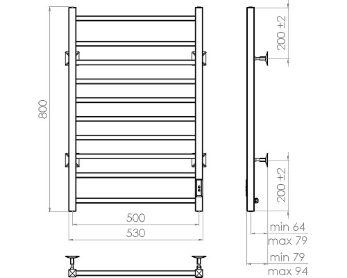Электрический полотенцесушитель Vincea 50x80 Белый