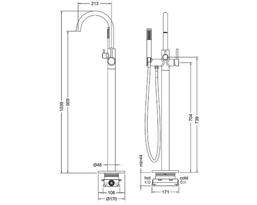 Смеситель для ванны Timo Saona 2310/18Y-CR Черное золото