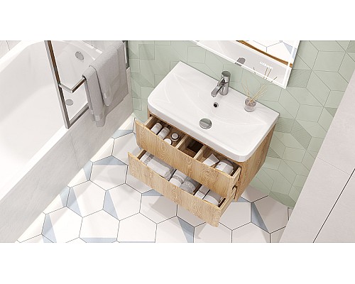 Тумба под раковину Velvex Clay 70 tp.CLA.9595.70.2Y подвесная Дуб верона